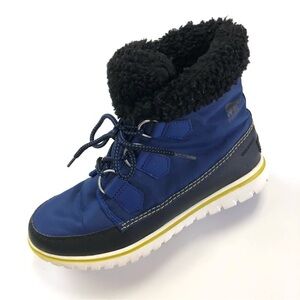 Sorel Cozy Carnival Aviation blue black ankle winter womens boots Size 7